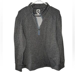 FootJoy Textured Back 1/2 Zip Gray Golf Pullover Women Size Large Sporty Active